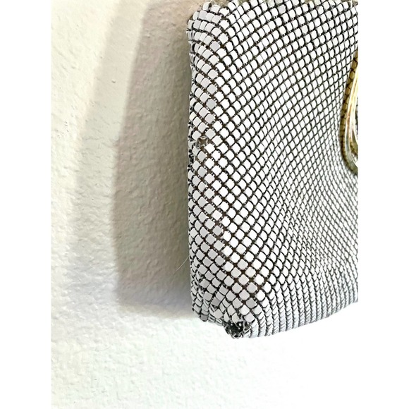 Vintage White Chain Link Mesh Evening Handbags - Picture 3 of 5